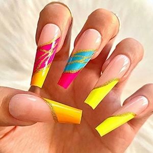Rainbow Beautiful Coffin Nails